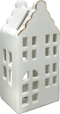 Immagine prodotto di Lanterna da esterno in Vetroceramica Hytte, 8x6x16,8 cm, bianco/oro, 1 pezzo