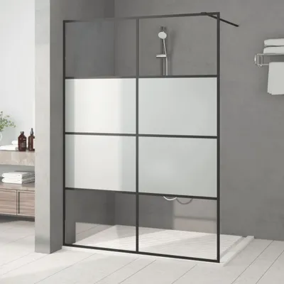 Produktbild von "im Angebot" Duschwand für Begehbare Dusche Schwarz 140x195 cm Halbmatt ESG - Duschabtrennungen CC1024