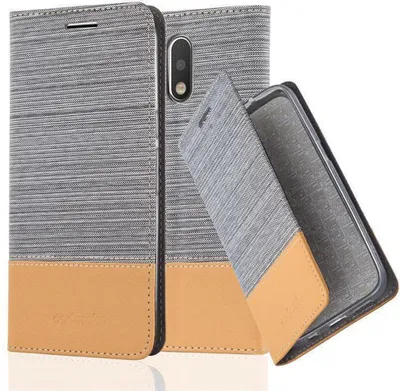 Produktbild von Cadorabo Hülle für Motorola MOTO G4 / G4 PLUS Schutzhülle in Grau Handy Hülle Etui Book Case Cover