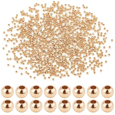 Imagen del producto de 1200 cuentas redondas doradas de 4 mm para joyería