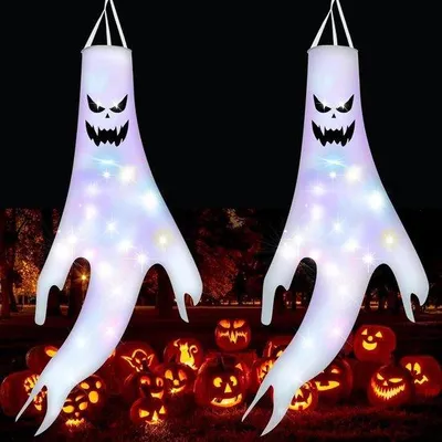 Produktbild von Halloween Dekoration 120cm hängend mit 3 Lichtmodi und 20 LEDs für Garten Terrasse