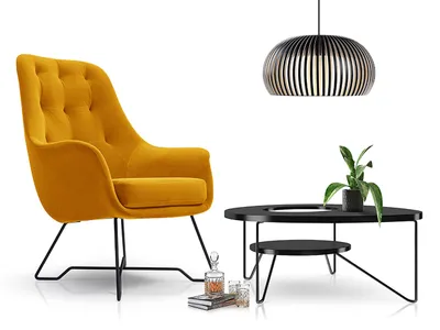 Obrázek produktu pro Designové křeslo MILEY - hořčicové