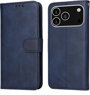 Produktbild von Mobigear Wallet iPhone 17 Pro Hülle Klapphülle Geldbörse - Blau