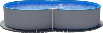 Produktbild von Stahlwandpool achtform Exklusiv 525x320x150 cm, Stahl 0,8 mm weiß, Folie 0,6 mm blau, Einhängebiese