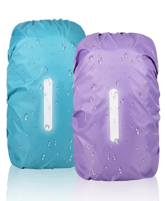 Productafbeelding van Regenhoes rugzak waterdicht - Reflecterend - 45 liter - 2 stuks - Voor wandelen en fietsen