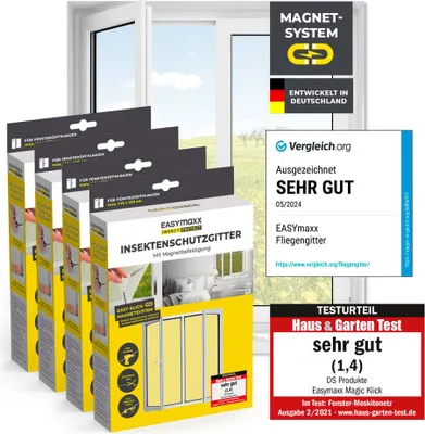 Produktbild von EASYmaxx Insect Protect Magnet-Insektenschutzgitter 4er-Set, bis max. 110x130cm