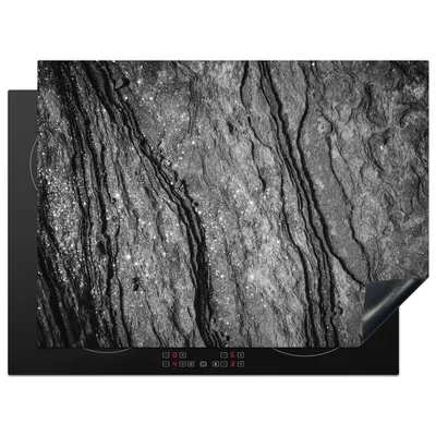 Produktbild von KitchenYeah© Herdabdeckplatte Granit - Stein - Schwarz - Weiß , 70x52cm, Küche Deko, Glaskeramikkochfeld Herdabdeckung, Abdeckplatte fùr Kochfeld