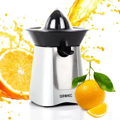 Produktbild von Duronic JE6 SR Edelstahl Zitruspresse / Orangenpresse / Saftpresse / Entsafter – 100W – 2 Presskegel - Elektrisch