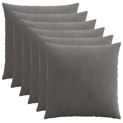 Produktbild von vidaXL Kissenbezug 6 pcs ALMELO Dunkelgrau 65 x 65 cm Cord
