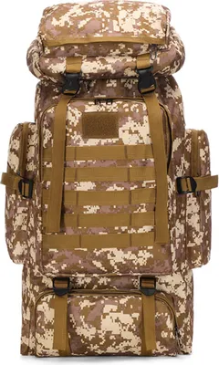 Produktbild von 80L Outdoor Militärrucksäcke, Oxford-Gewebe wasserdicht Jagdtaschen, Taktischer Rucksack für Camping, Wandern und Angeln, Sand