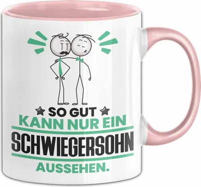 Produktbild von Schwiegersohn Geschenk Tasse So Gut Kann Nur Ein Schwiegersohn Aussehen Geschenkidee Kaffee-Becher (Rosa)
