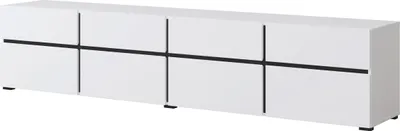 Zdjęcie produktu dla Szafka RTV Cross 40 z szufladami 225 cm - biały / czarny