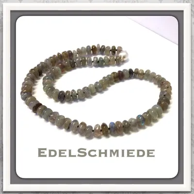Produktbild von Labradoritkette Magnetschließe 925/- Silber Linsen 42cm