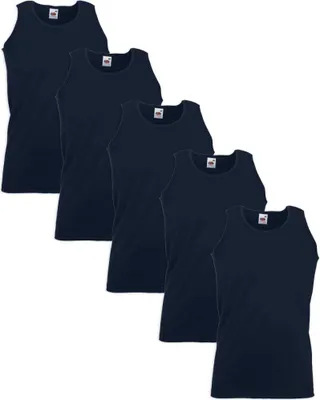 Produktbild von Fruit of the Loom Valueweight Muskelshirt 5 Stk. Baumwolle Navy L
