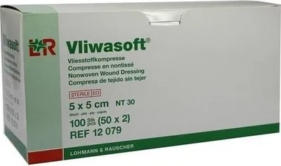 Immagine prodotto di Vliwasoft, compressa in tessuto non tessuto sterile 5 x 5 cm a 6 strati, 100 compresse