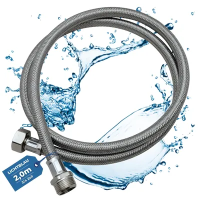 Productafbeelding van Kinkbestendige RVS Slang voor Wasmachine en Vaatwasser, 2 m