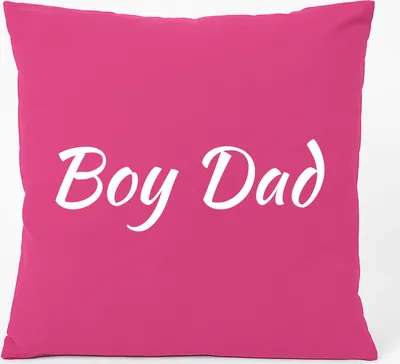 Produktbild von Huuraa Kissen Boy Dad Schriftzug 40x40cm mit Füllung Fuchsia Baumwolle Dekokissen Geschenkidee