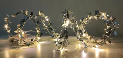 Produktbild von 20 LED Lichterkette silber Blätter hochglanz 200cm batteriebetrieben Timer Lichtergirlande Deko Leuchtdraht Winter Weihnachten