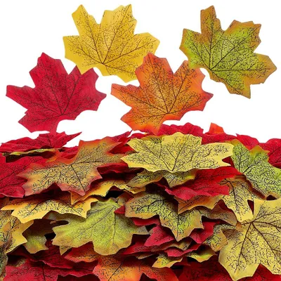 Künstliche Ahornblätter 200 Stück, 4 Farben, Herbstdeko