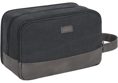 Produktbild von Kulturtasche Herren Reise-Kulturtasche Dopp-Kit aus Canvas wasserabweisend  Schwarz
