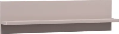 A plain, light beige wall-mounted shelf with a shadow underneath.