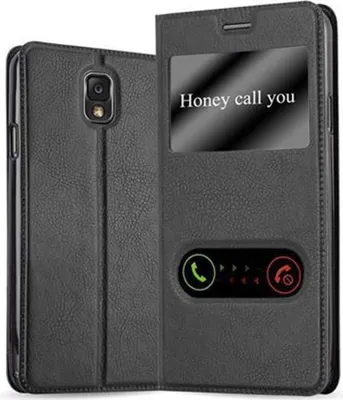 Obrázok produktu pre Cadorabo Protective Case for Samsung Galaxy NOTE 3 Case in Black Puzdro na mobilný telefón Book Case Cover Etui