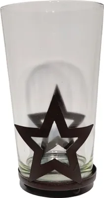 Produktbild von Teelichthalter Glas / Windlicht mit Stern / Höhe 13 cm