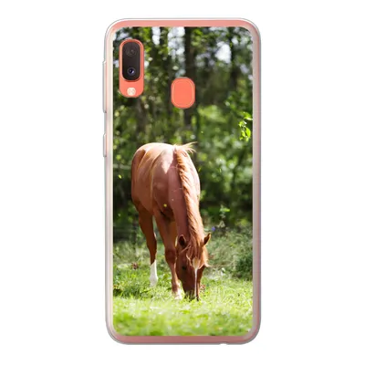 Produktbild von MuchoWow® Handyhülle Schutzhülle Hülle für Samsung Galaxy A20e Pferd - Blumen - Licht Silikon Softcase Handy Hülle - Abdeckung