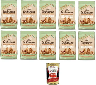 Produktbild von Galbusera CerealiG Granola und Mürbeteig mit Hafer, Walnüssen, Mandeln, Haselnüssen 10x280g+ Italian Gourmet polpa 400gr