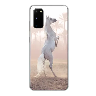 Produktbild von MuchoWow® Handyhülle Schutzhülle Hülle für Samsung Galaxy S20 Pferd - Sand - Palme Silikon Softcase Handy Hülle - Bild