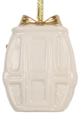 Produktbild von Clayre & Eef Weihnachtsanhänger 5x4x6 cm Weiß Porzellan