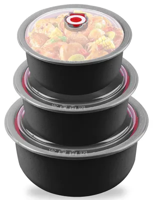 Produktbild von TRANKIELO® – Set aus 3 magnetronengeeigneten Behältern mit Deckel – BPA-frei, lebensmittelecht – 260/480/900 ml, multifunktional
