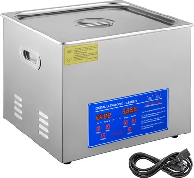 Obrázek produktu pro SucceBuy 15L ultrazvuková čistička s ohřívačem, 360W ultrazvuková čistička z nerezové oceli na brýle, šperky, zubní protézy, mince a další.