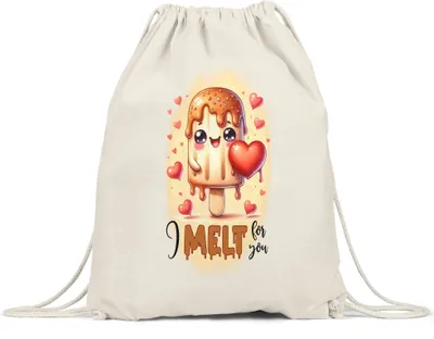Produktbild von I Melt for You Eiscreme Liebe Turnbeutel Geschenkidee Paar Frau Freundin Freund