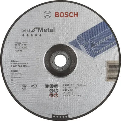 Produktbild von Bosch Trennscheibe gekröpft Best for Metal - Rapido A 46 V BF 230 mm 22,23 mm 1,9 mm - 2608603523