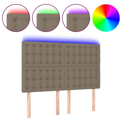 Produktbild von vidaXL LED Kopfteil Taupe 144x5x118/128 cm Stoff