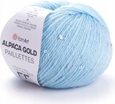Obrázek produktu pro YarnArt Alpaca Gold Sequin příze - barva 9305 světle modrá - příze s alpacou