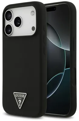 Obrázek produktu pro Pouzdro GUESS pro iPhone 17 Pro Max, kompatibilní s MagSafe, GUHMP17XSCTRLMK (silikonové s trojúhelníkovým logem), černé