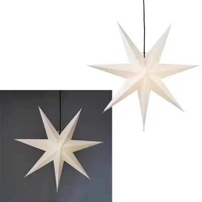 Productafbeelding van Eglo Dekostern Weihnachtsstern Frozen Papier Weiß 70x70cm max. 25W E14 zum Aufhängen