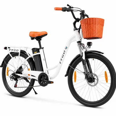 Produktbild von TTGO City E-Bike 26 Zoll, Herausnehmbare Akku (522Wh), 6-Gang und Heckmotor