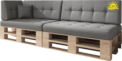Produktbild von sunnypillow Palettenkissen Verona Kaltschaum UV - beständig Outdoor/Indoor  6er Set 120 x 80 Silver