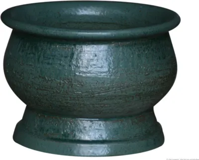 Produktbild von KERAZO Keramik Blumentopf Pflanzkübel Watzmann mit Fuß 38x27 cm standfest, robust, frostfest, Farbe: GRÜN
