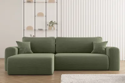 Produktbild von Kaiser Möbel Ecksofa mit Schlaffunktion L-förmiges Sofa Capri Stoff Poso Hellgrün Links