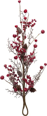 Immagine prodotto di Tenda decorativa natalizia Cranberry, marrone con bacche rosse, 25 cm