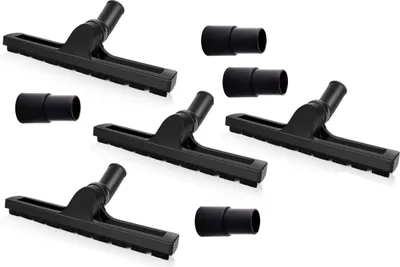 Produktbild von 4er Set Staubsauger Bodendüse 32 mm | Universal Staubsaugerdüse inkl. 2 x Adapter 32/35mm für Teppich und Hartboden | Staubsaugerfuß Laminat | Kombidüse mit 2 Rollen | Fadenheber und Bürste