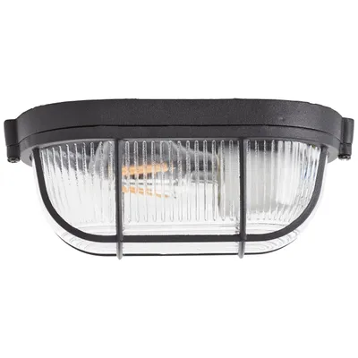 Produktbild von BRILLIANT rustikale Deckenleuchte BOBBI | schwarze Deckenlampe im Fabrikschick | 1x E27 Fassung max. 40 Watt | Metall/Glas