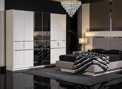 Zdjęcie produktu dla Biała szafa drewniana o eleganckim wyglądzie