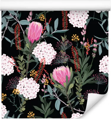 Produktbild von 10m VLIES TAPETE Rolle Natur Blumen Flora Pflanzen Garten Gemalt Muster XXL