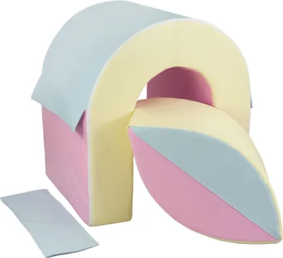 Image de lot de 2 blocs de mousse rose, bleu, jaune (pastel)