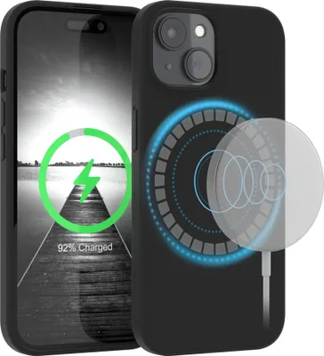 Produktbild von EAZY CASE Silikon MagSafe Handyhülle kompatibel mit Apple iPhone 15 Hülle mit Kameraschutz, Silikonhülle, Schutzhülle Schwarz